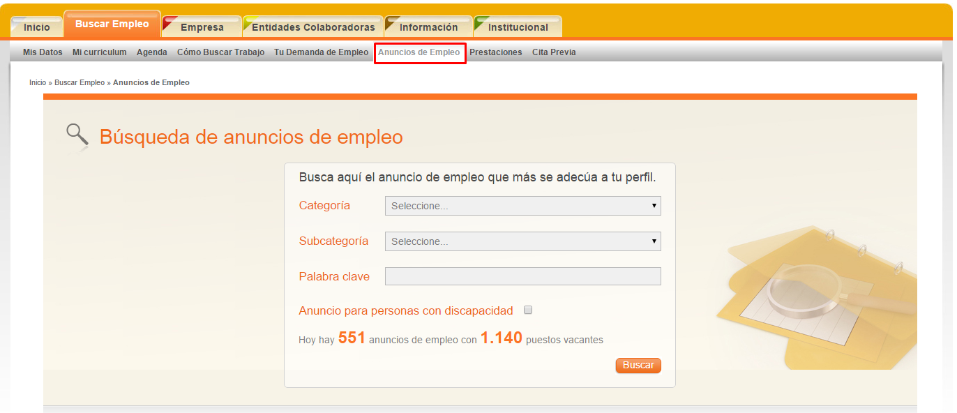 busqueda de anuncios de empleo