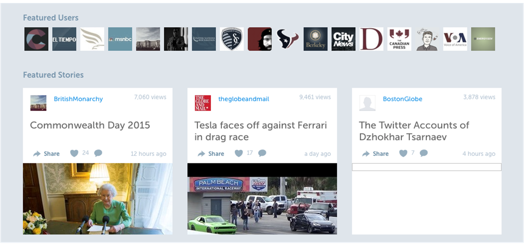 imagen de la página principal de Storify