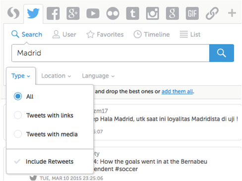 imagen de interfaz de storify