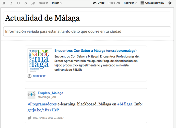 imagen de interfaz de storify