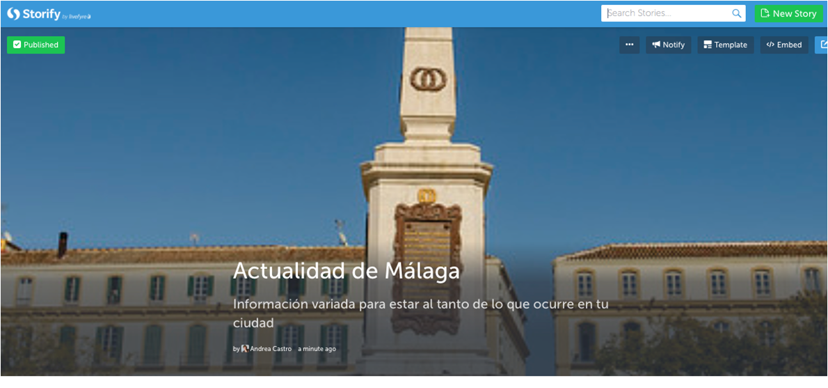 imagen de una publicación con storify