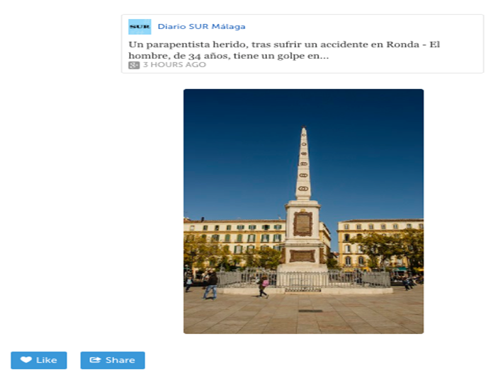 imagen de los botones comentados sobre una publicación