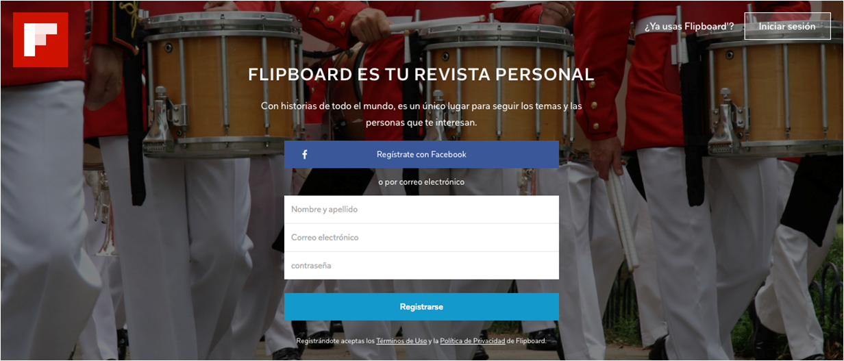 imagen de la página de flipboard