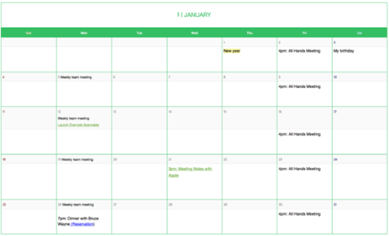 imagen de interfaz evernote